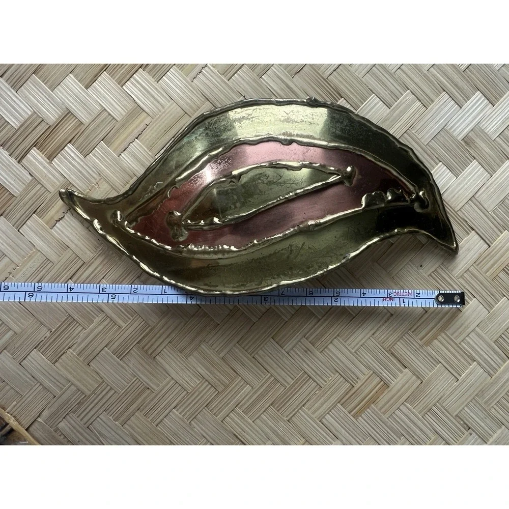 Abstract Belt Buckle Unique Artisan Brass Copper Boho Vintage Hippie‎ 70s 80s